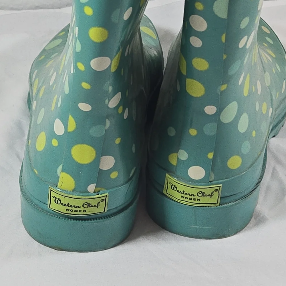Western Chief Green Polka Dot Rain Boots
